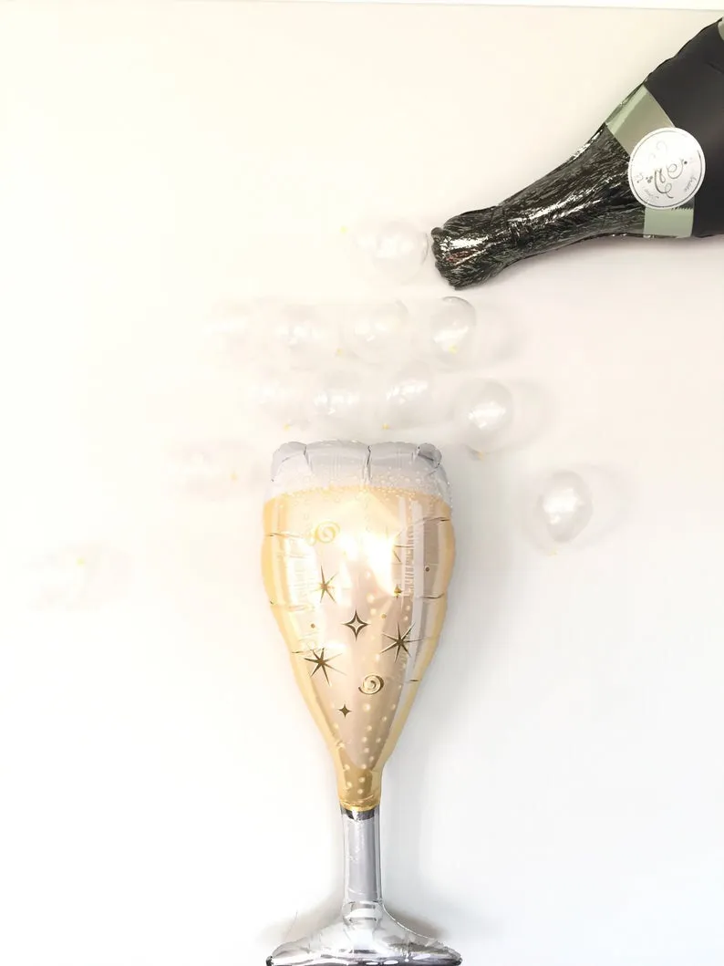 Champagne glass Foil Balloon.
