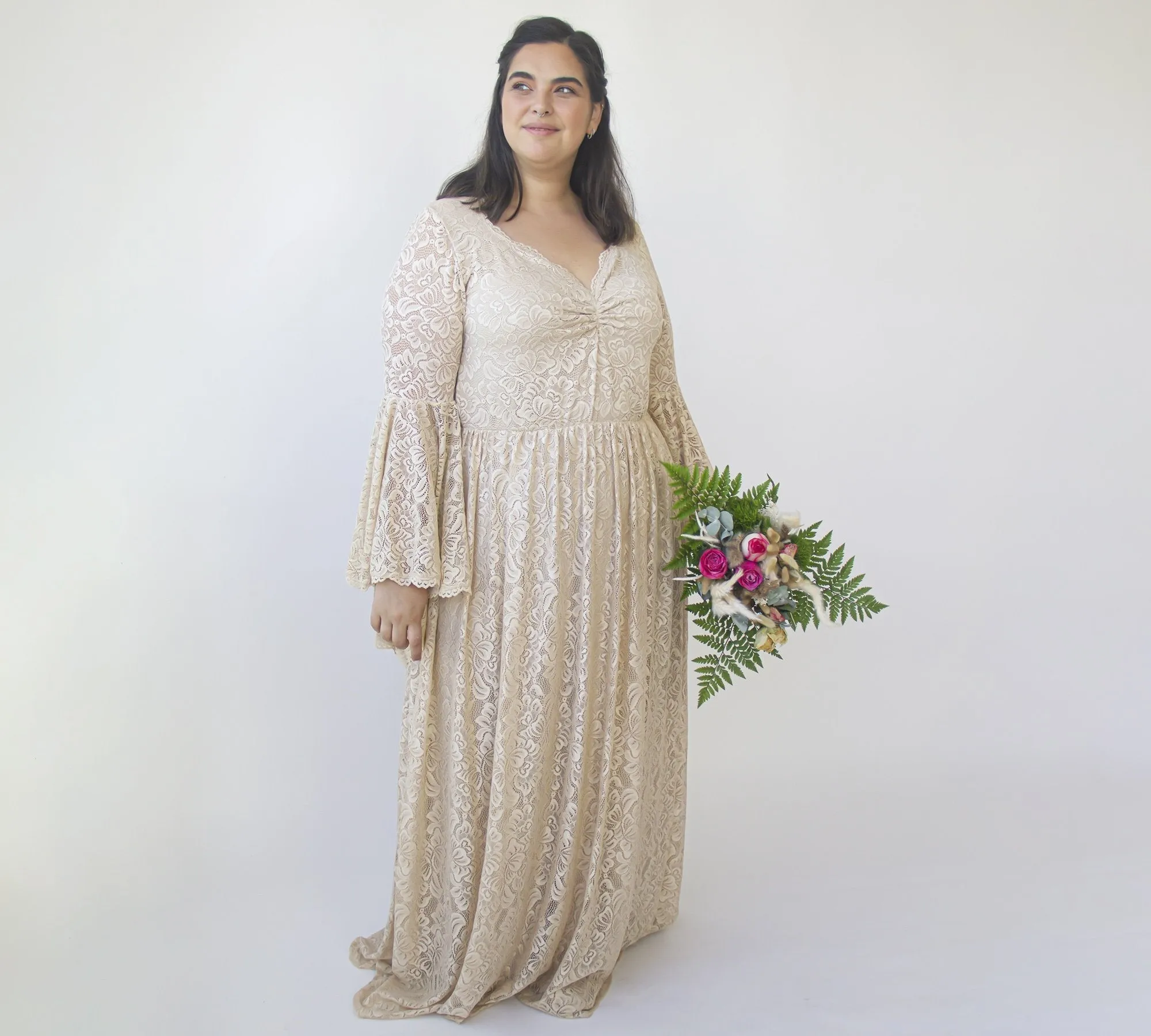 Champagne Lace Dress #1329