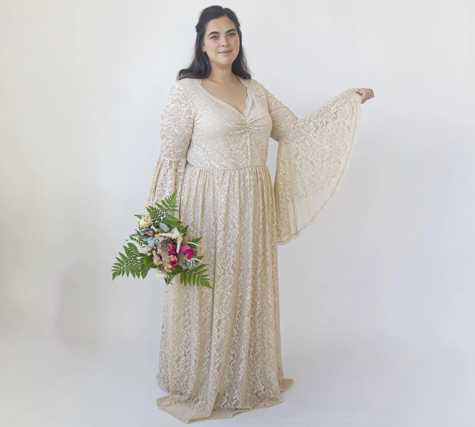 Champagne Lace Dress #1329