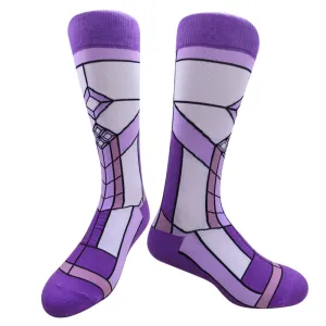 Chaossocks Art Deco Stain Glass Lavender