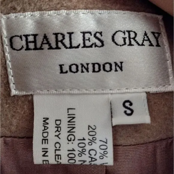 Charles Gray London Wool / Cashmere Blazer Jacket, Size S, Tan NWOT
