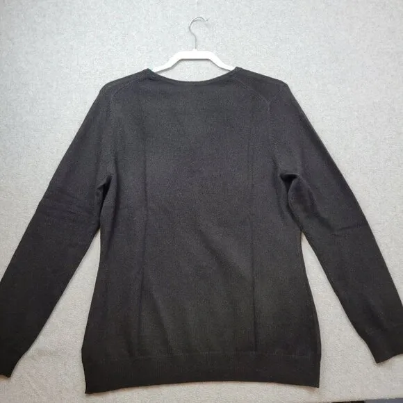 Charter Club Cashmere Sweater Womens Large Black Luxury Pullover Top New