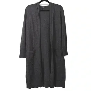 Charter Club Luxury Cashmere Long Gray Open Cardigan size XS