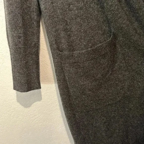 Charter Club Luxury Cashmere Long Gray Open Cardigan size XS
