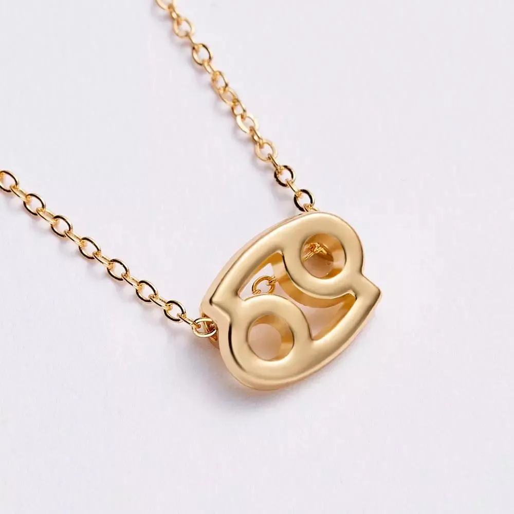 Children's Necklaces:  Steel with Gold IP Birthday Gift Zodiac Necklaces - Cancer