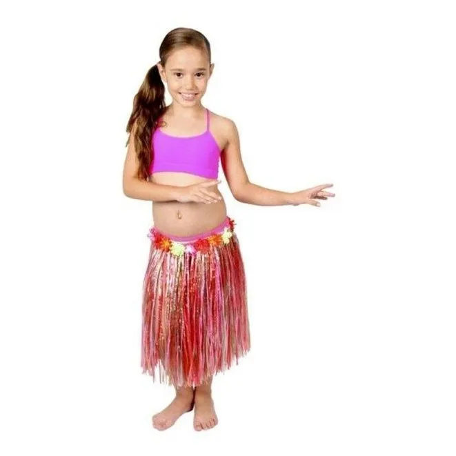 Childs Hula Skirt - Multi w/Flowers
