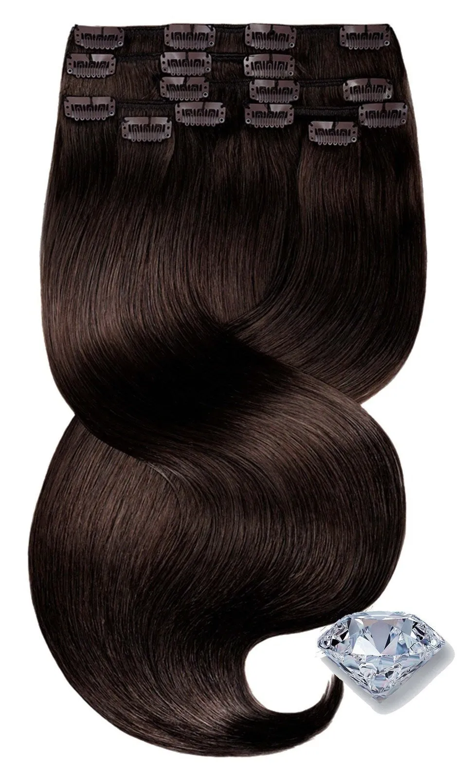 Clip-in Extensions Diamond Line Chestnut Flash Brown
