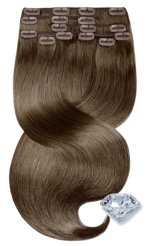 Clip-in Extensions Diamond Line Light Natural Brown