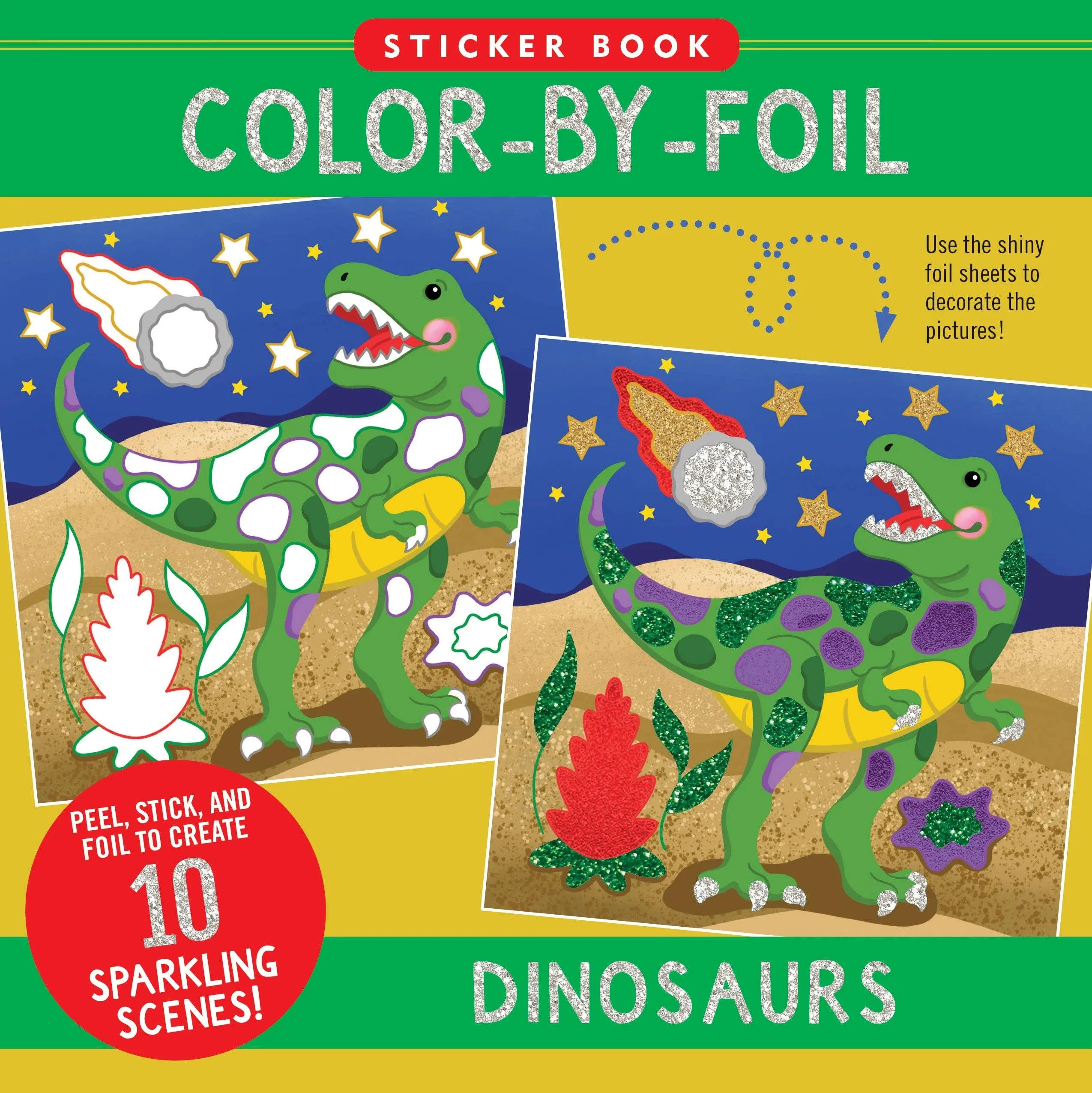 Color-By-Foil Book: Dinosaurs (10 scenes)
