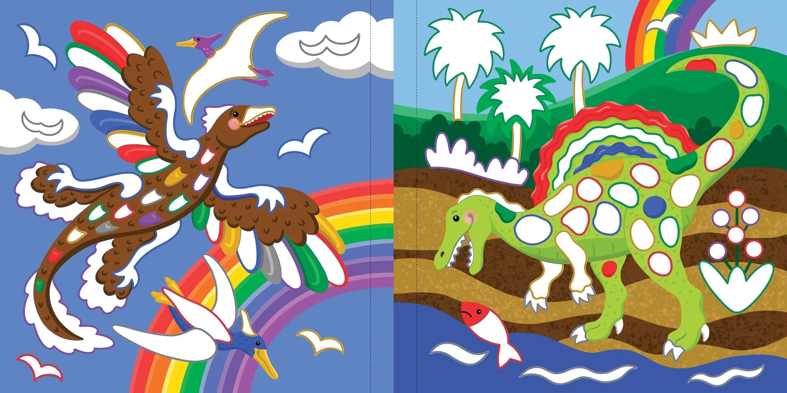 Color-By-Foil Book: Dinosaurs (10 scenes)