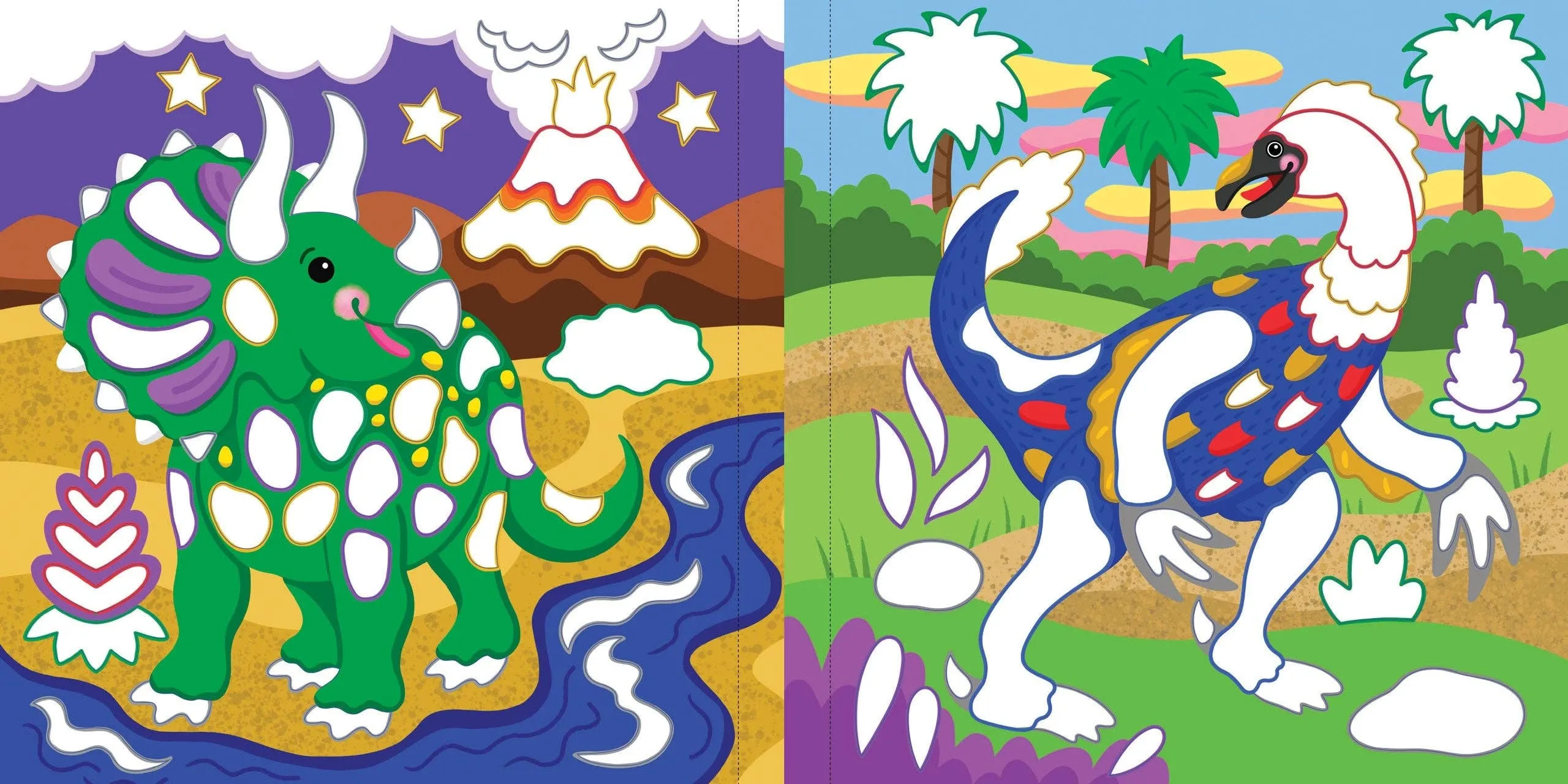 Color-By-Foil Book: Dinosaurs (10 scenes)