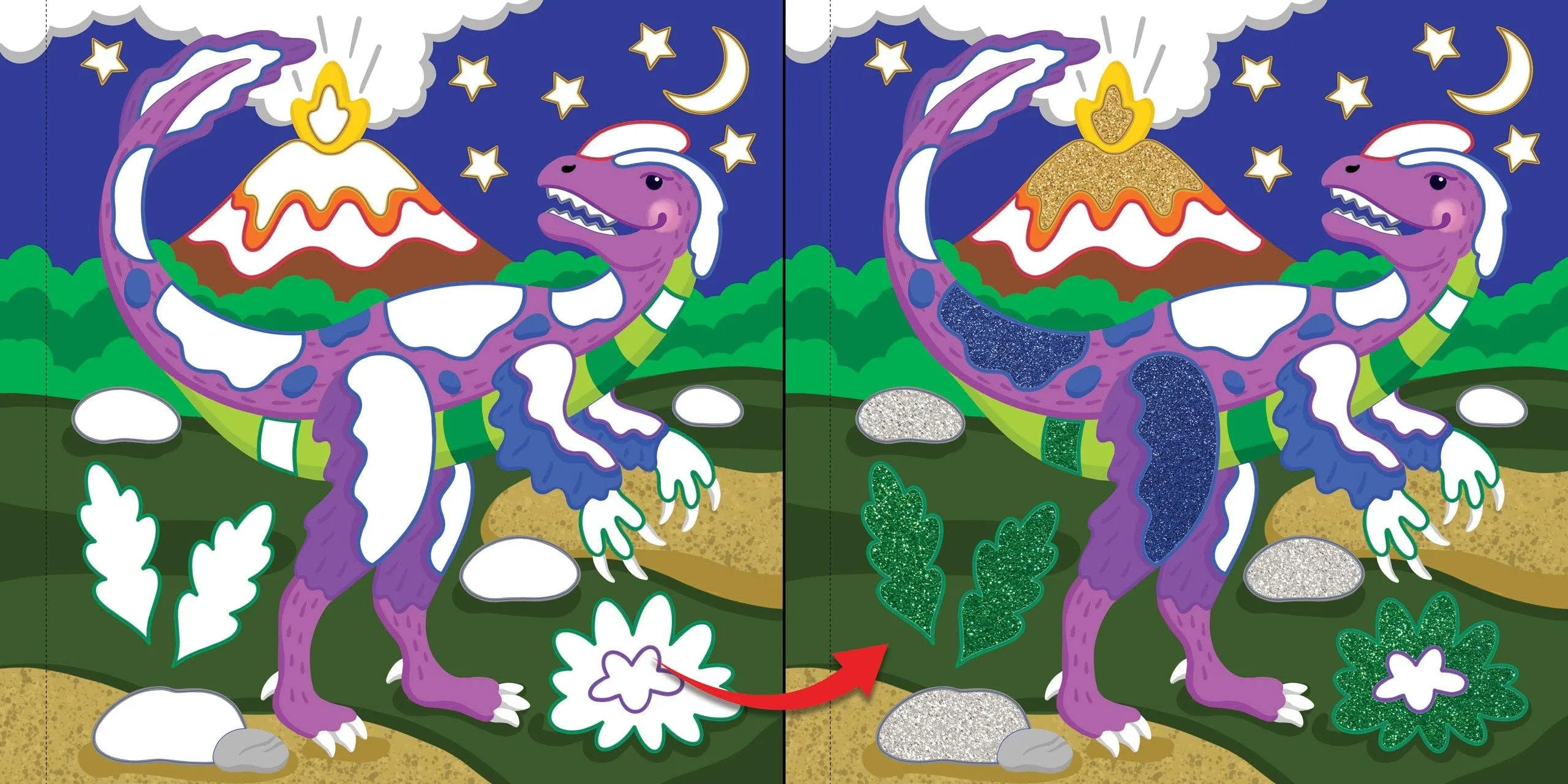 Color-By-Foil Book: Dinosaurs (10 scenes)