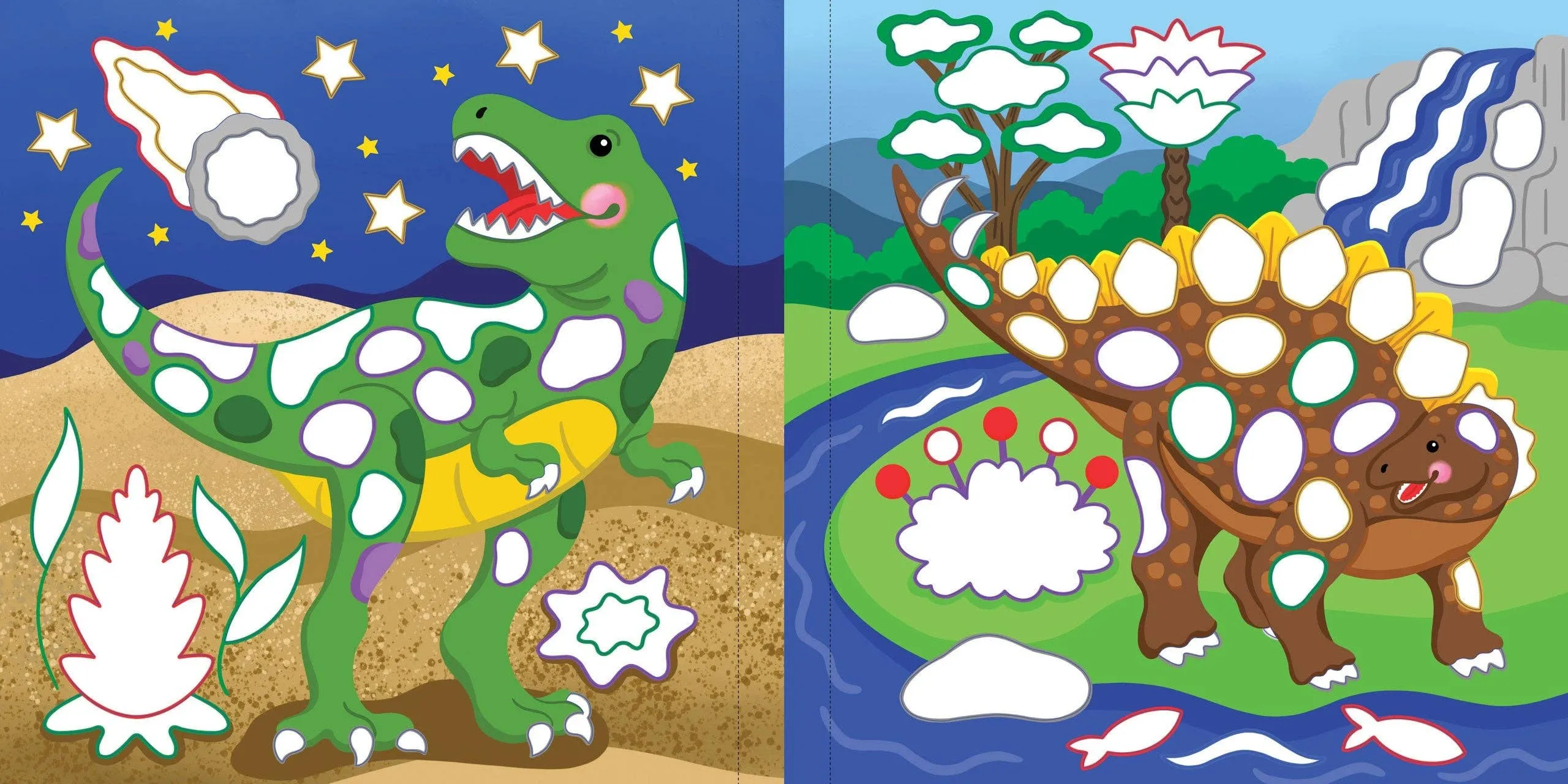 Color-By-Foil Book: Dinosaurs (10 scenes)