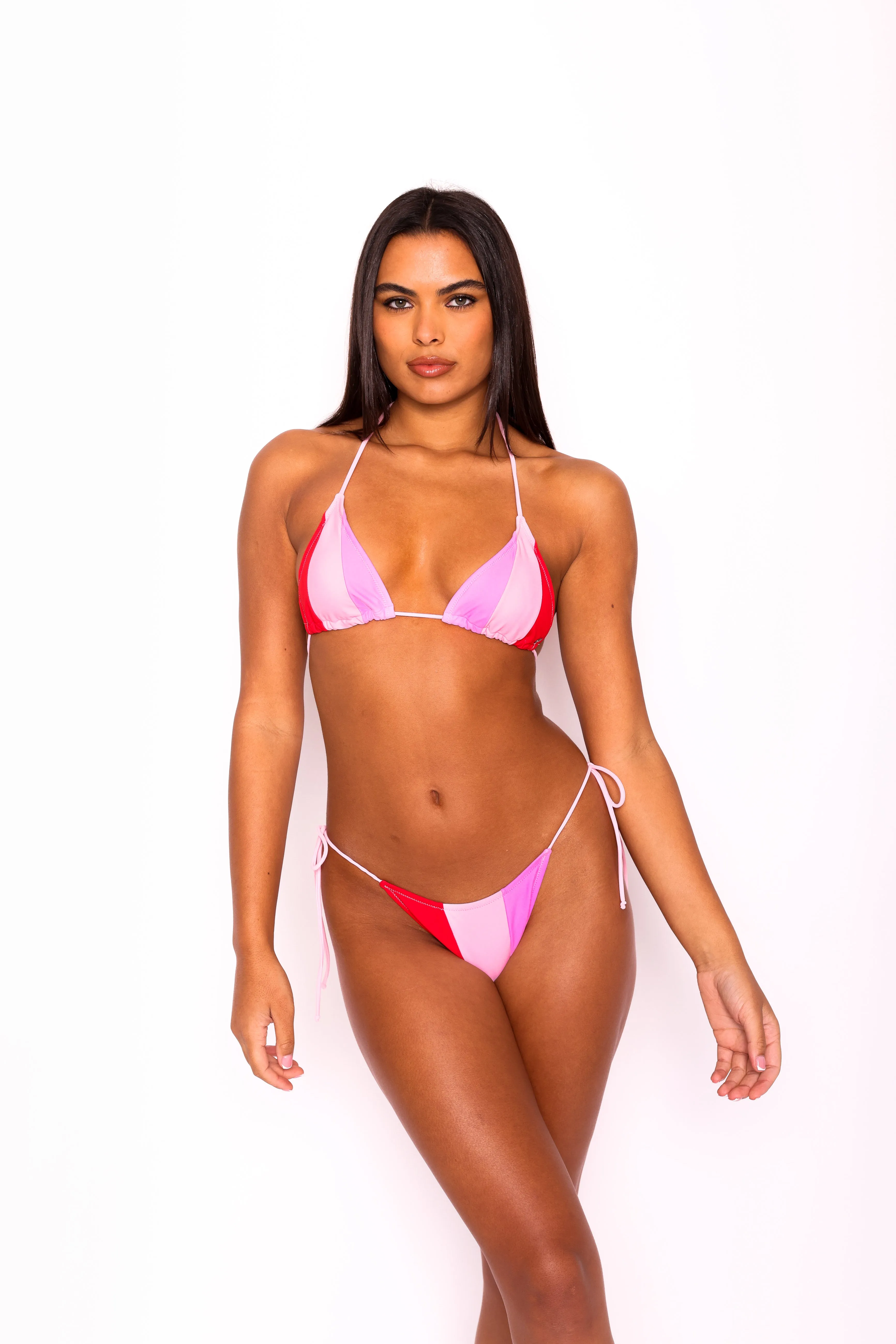 Colour block bikini top