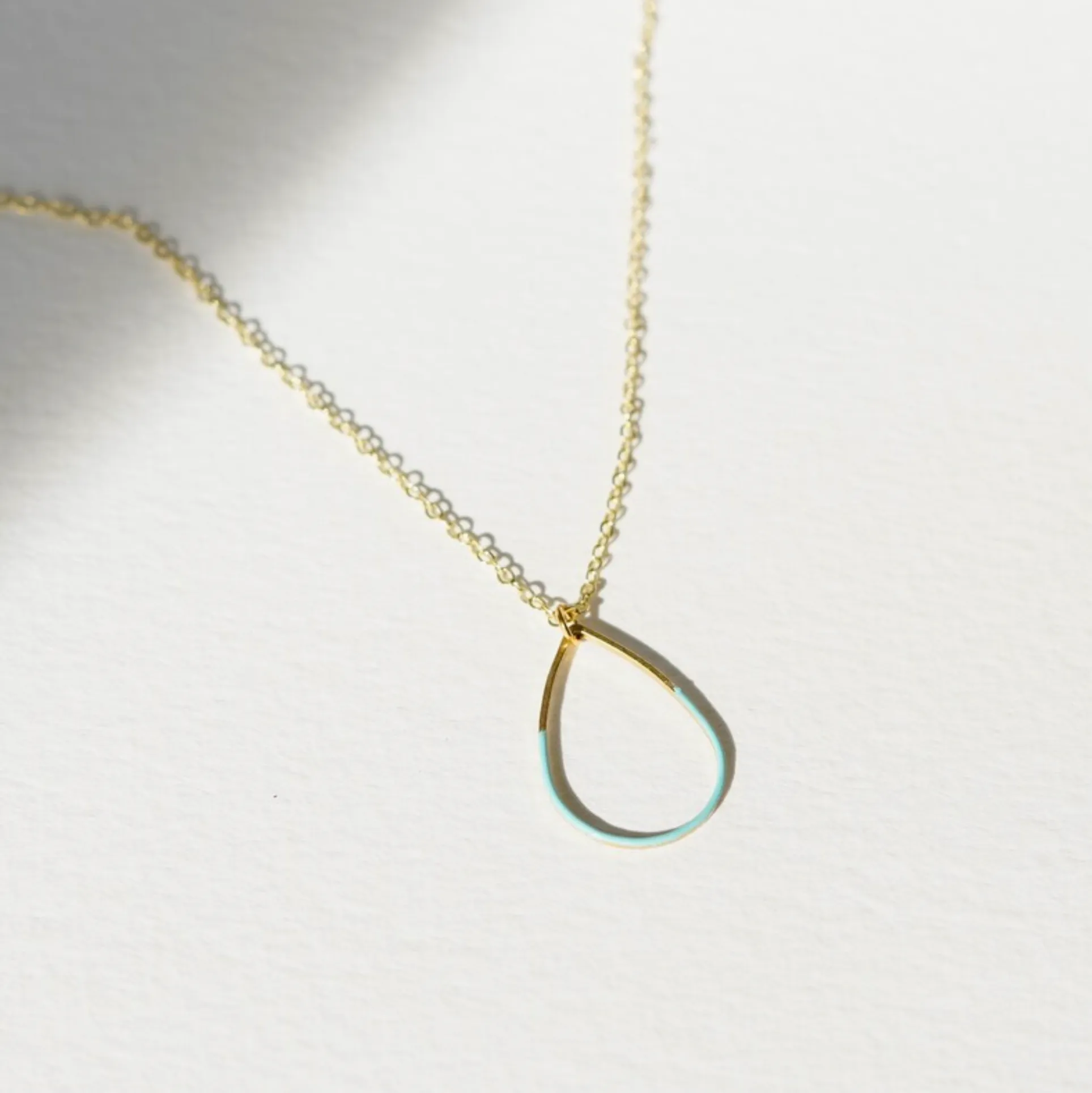 Copper Bee Teardrop Turquoise & Brass Necklace