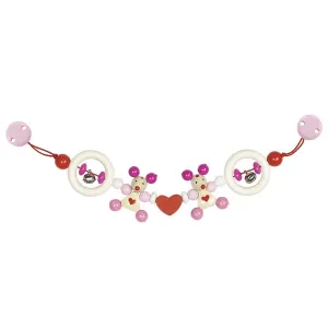 Copy of Stroller Chain Mouse (pink) with clips - Wooden Toys by Heimess