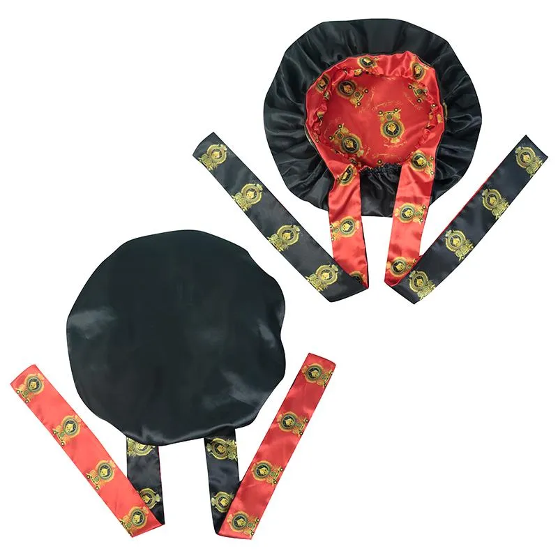 Coquette Reversible Double Layer Premium Silk Bonnet With Wide Silk Band & Tie Edge Adjustable Straps