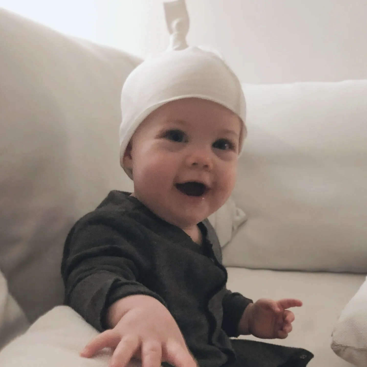 Cotton Knotted Hat (White)
