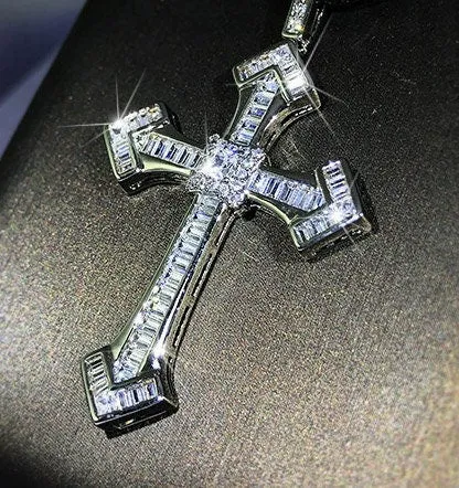 Cross Necklace | Cross Necklace Women | Cross Necklace for Men | Iced Out Chain | Cross Chains | Cross Pendant | Diamond Cross Chain | Chain