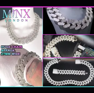 Cuban Link Chain | Iced Out Chain | Iced Out NecklaceBaguette Necklace | Hip Hop Chain