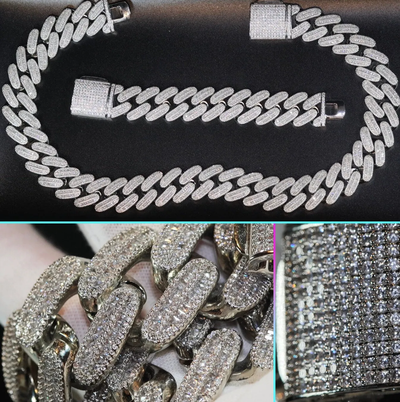 Cuban Link Chain | Iced Out Chain | Iced Out NecklaceBaguette Necklace | Hip Hop Chain