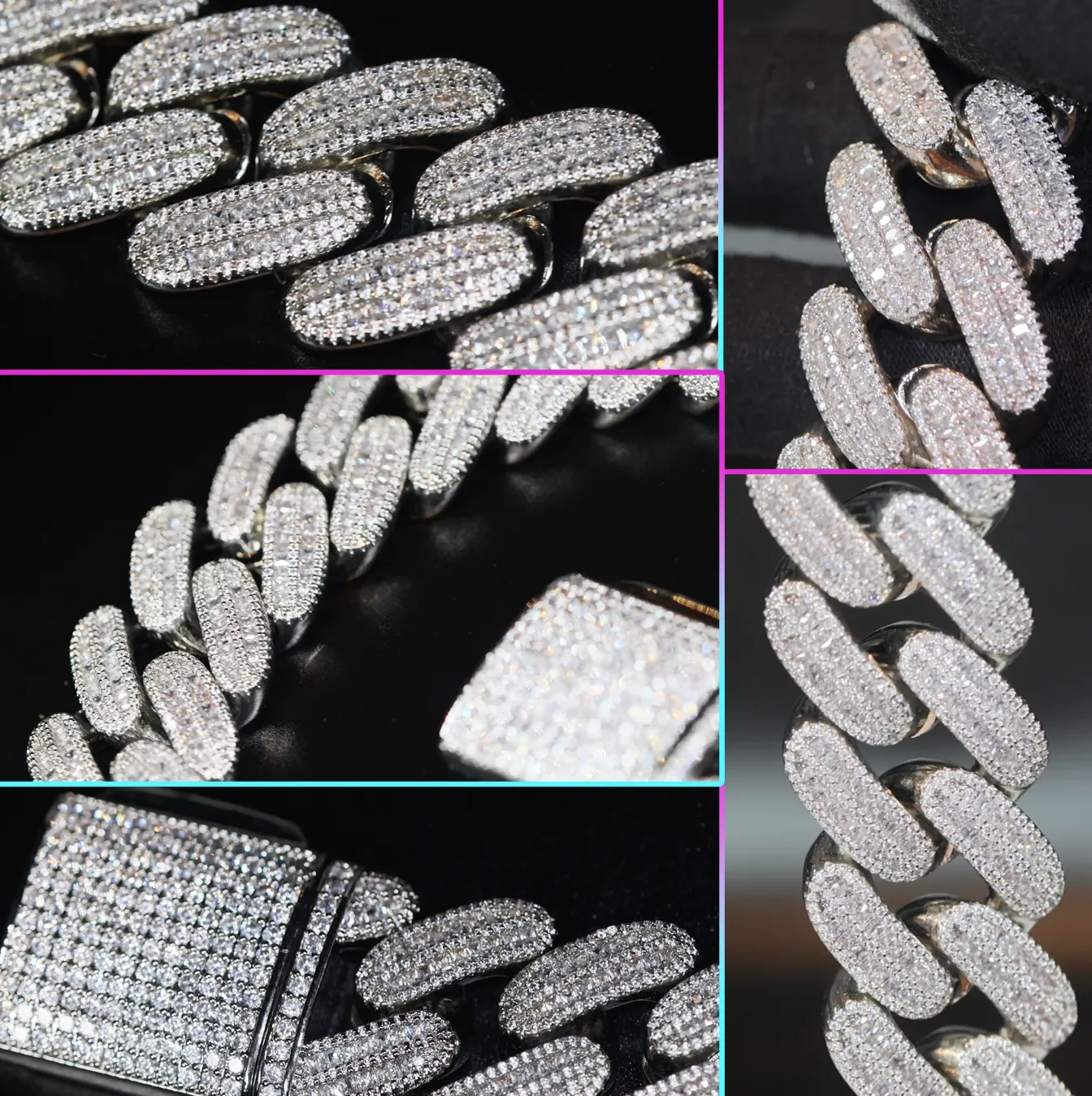 Cuban Link Chain | Iced Out Chain | Iced Out NecklaceBaguette Necklace | Hip Hop Chain