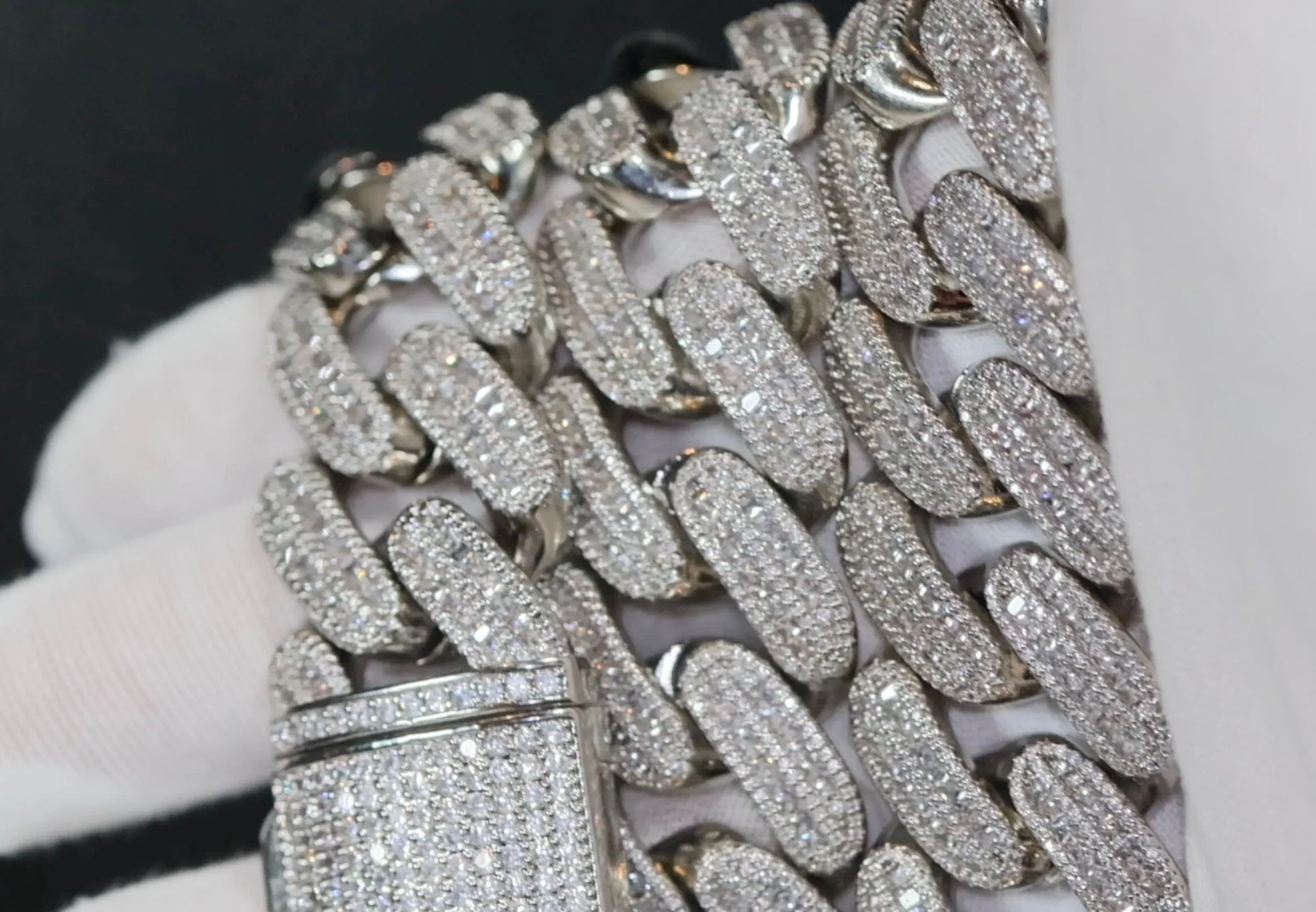 Cuban Link Chain | Iced Out Chain | Iced Out NecklaceBaguette Necklace | Hip Hop Chain