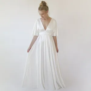 Curvy Bat Sleeves Dress #1350
