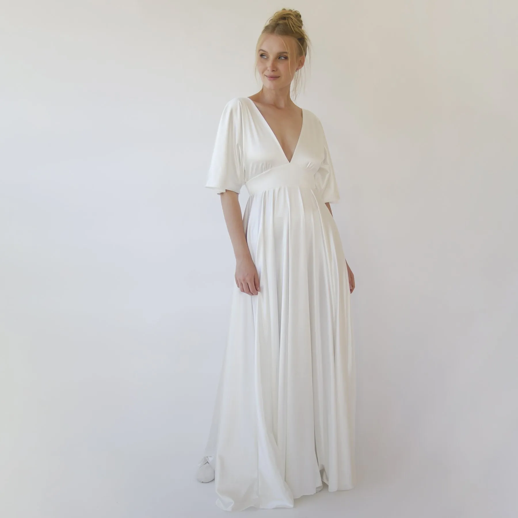Curvy Bat Sleeves Dress #1350