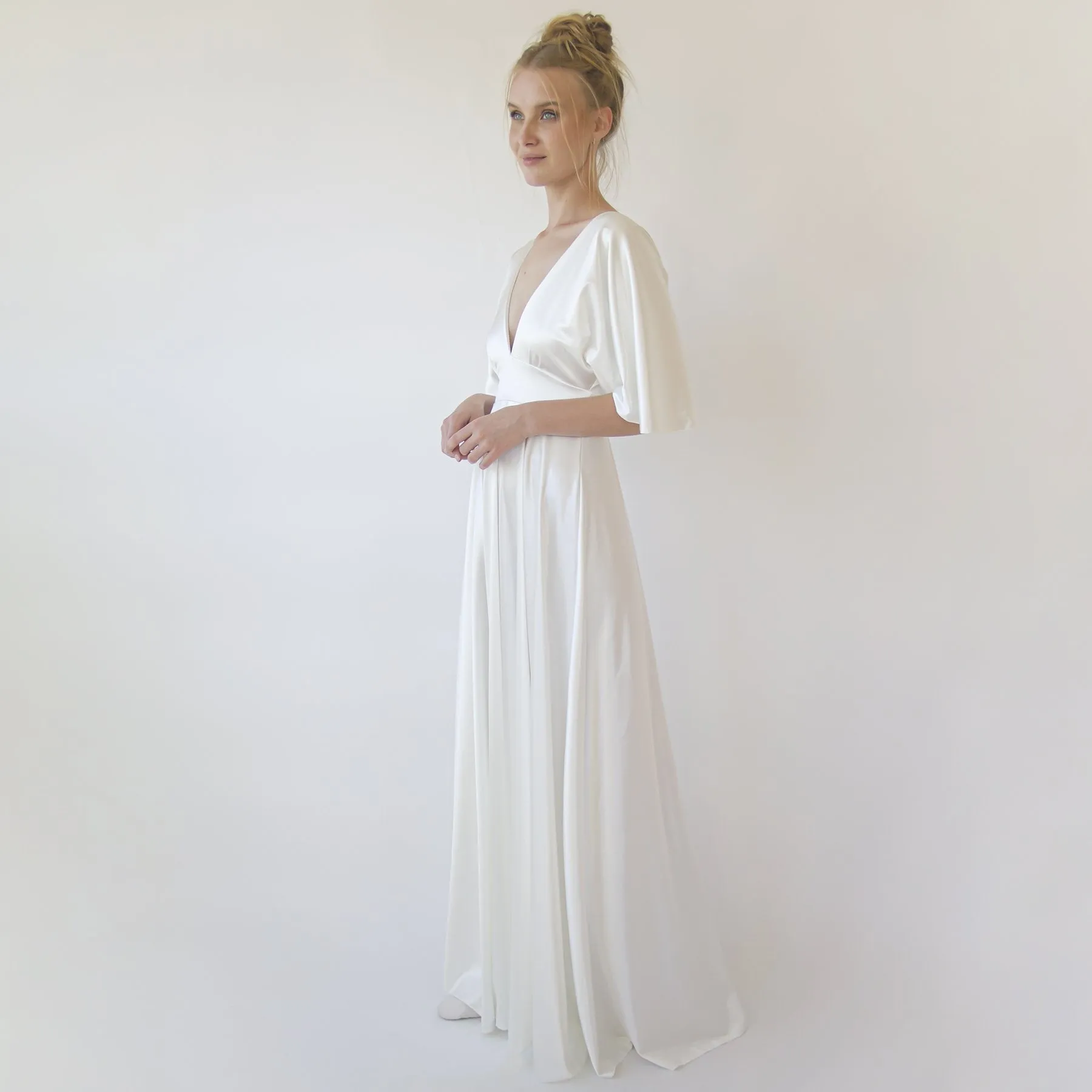 Curvy Bat Sleeves Dress #1350