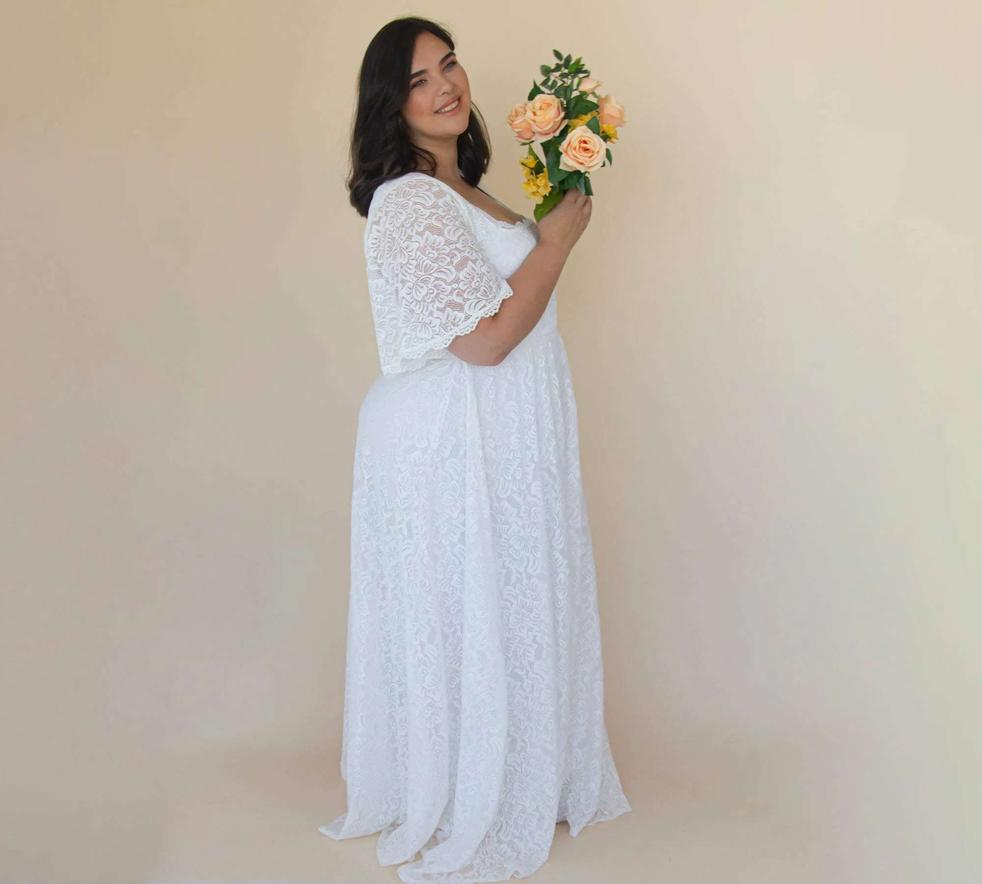 Curvy Square Neckline Dress #1322