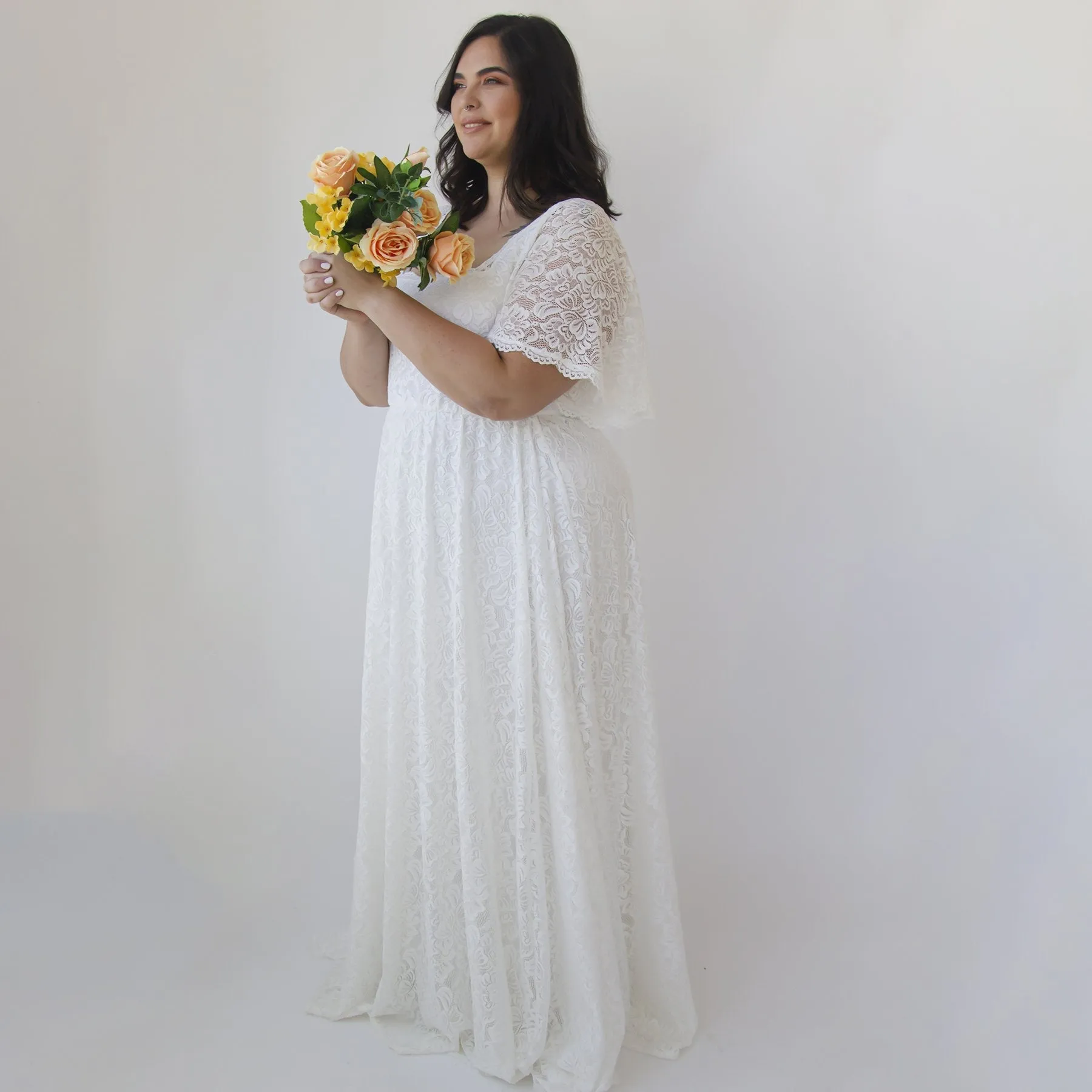 Curvy Square Neckline Dress #1322