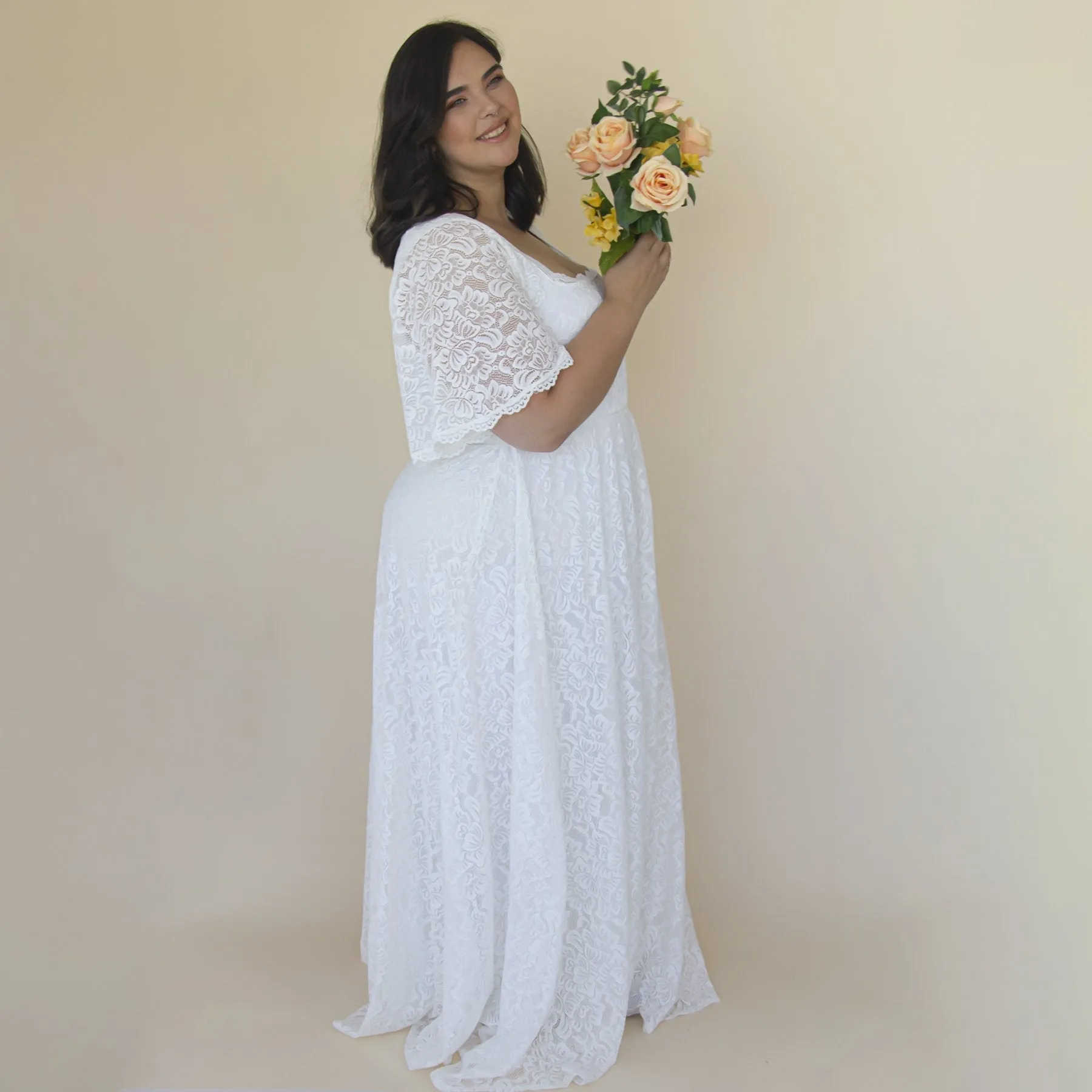Curvy Square Neckline Dress #1322