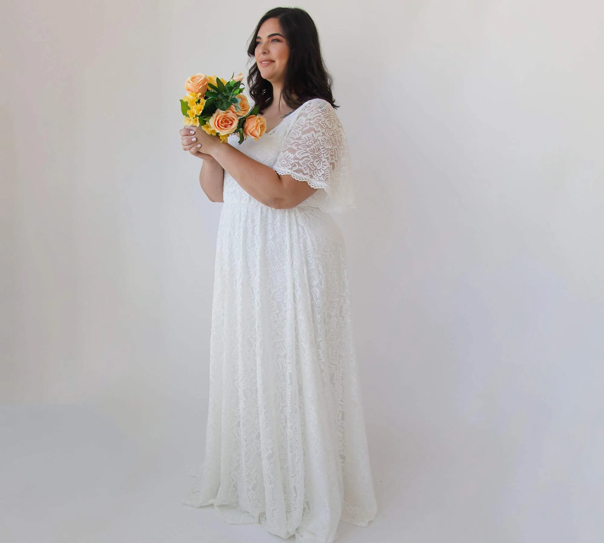 Curvy Square Neckline Dress #1322