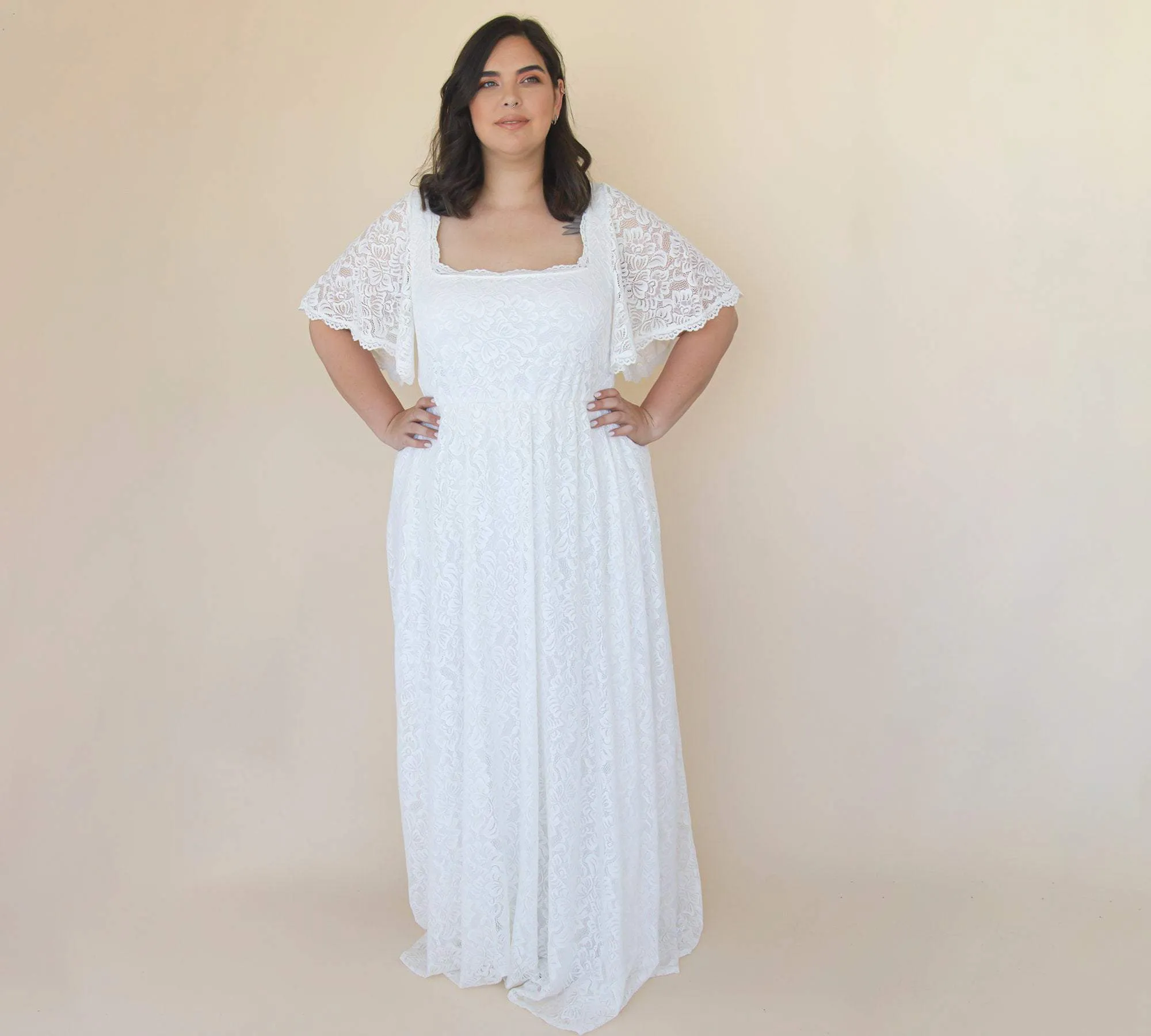 Curvy Square Neckline Dress #1322