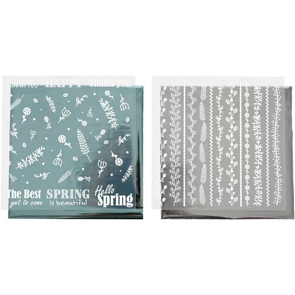 Decorative Different Design Metallic Foil Transfer Sheet 15cm Card Making Crafts