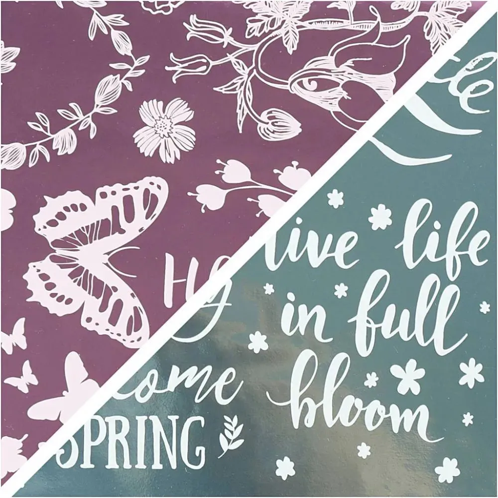 Decorative Different Design Metallic Foil Transfer Sheet 15cm Card Making Crafts