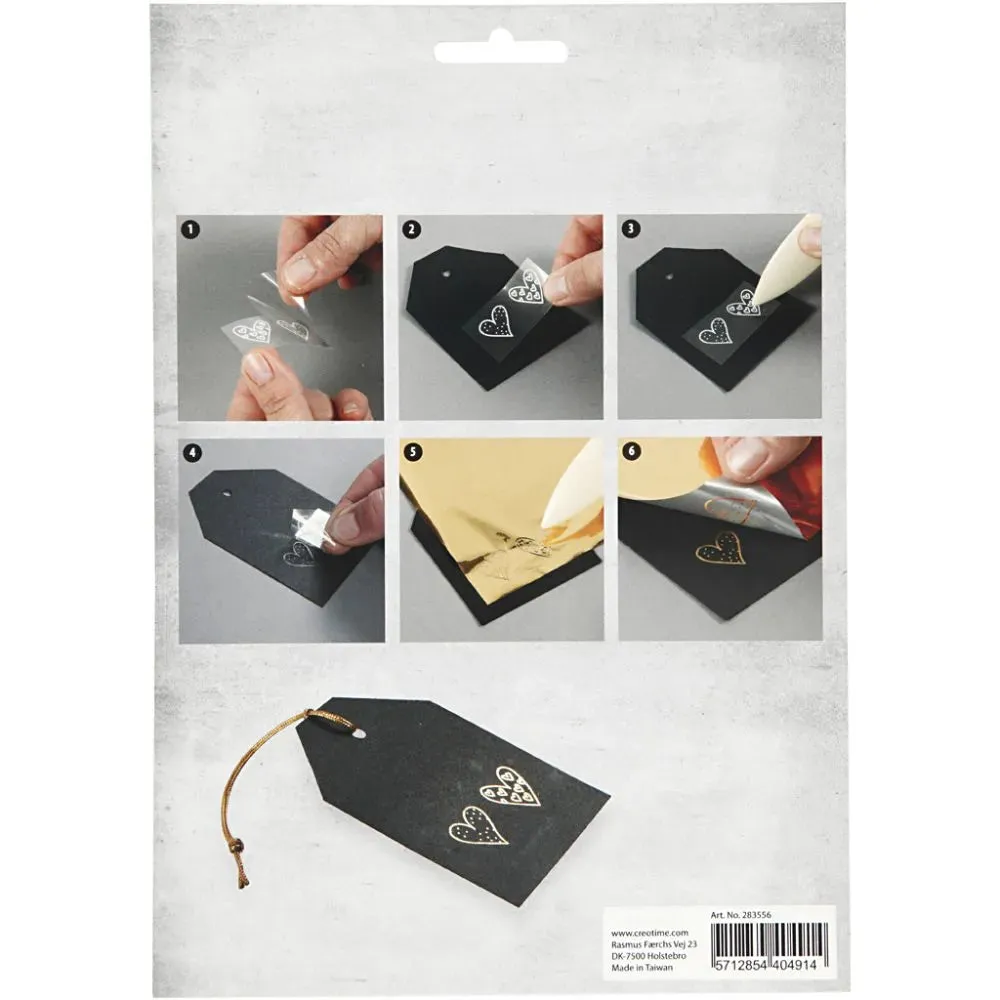 Decorative Different Design Metallic Foil Transfer Sheet 15cm Card Making Crafts
