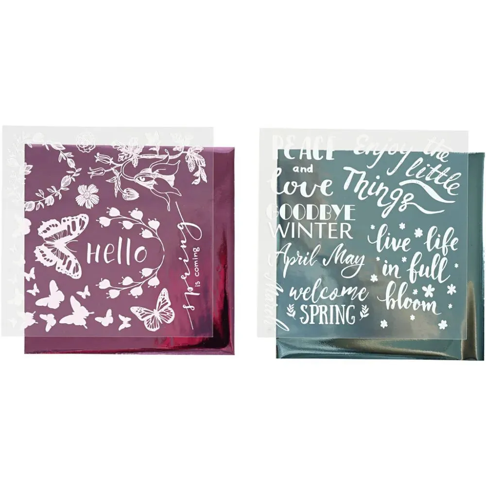 Decorative Different Design Metallic Foil Transfer Sheet 15cm Card Making Crafts