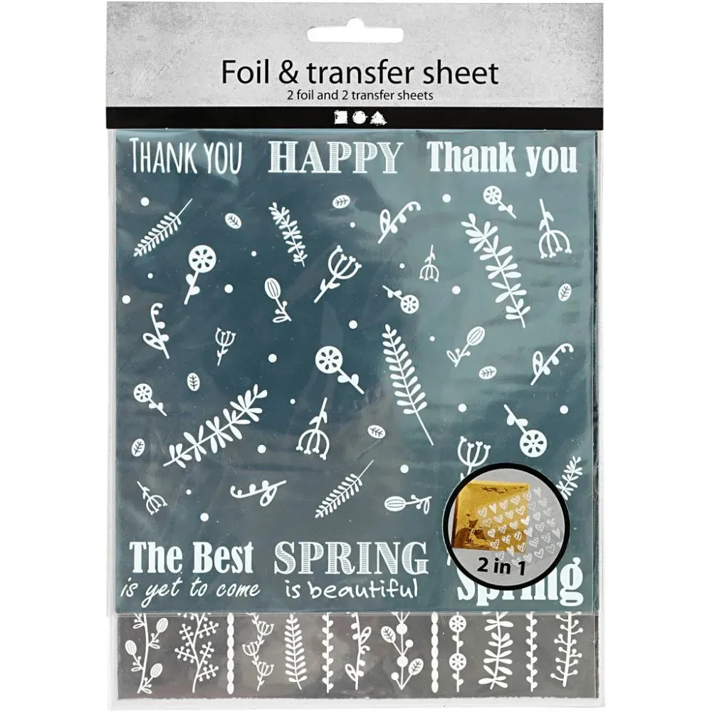 Decorative Different Design Metallic Foil Transfer Sheet 15cm Card Making Crafts