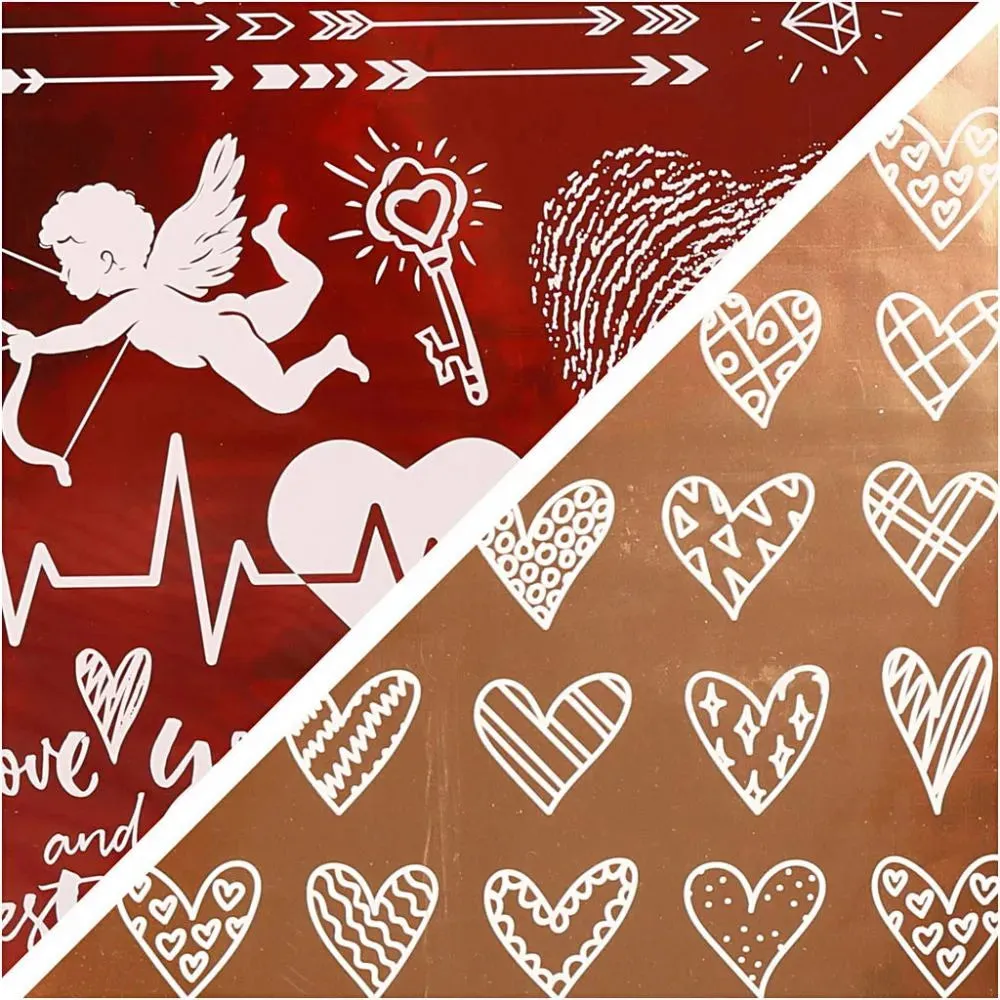 Decorative Different Design Metallic Foil Transfer Sheet 15cm Card Making Crafts