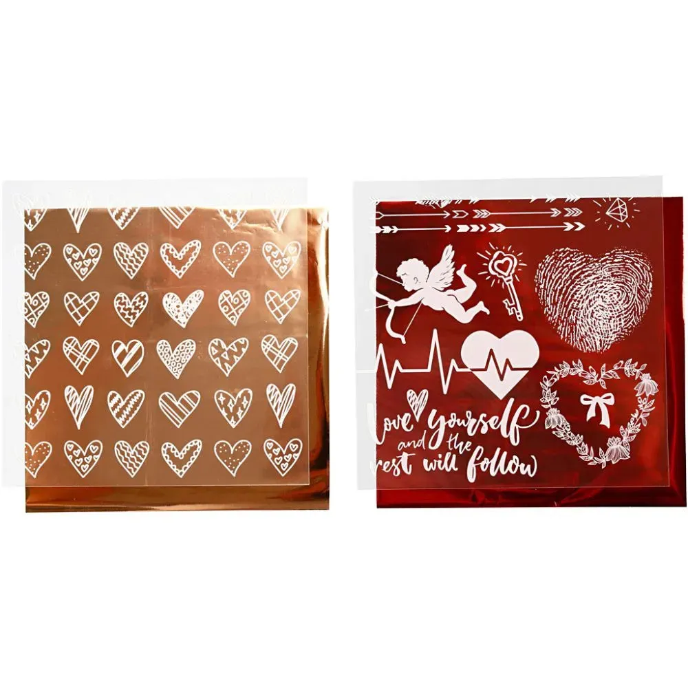 Decorative Different Design Metallic Foil Transfer Sheet 15cm Card Making Crafts
