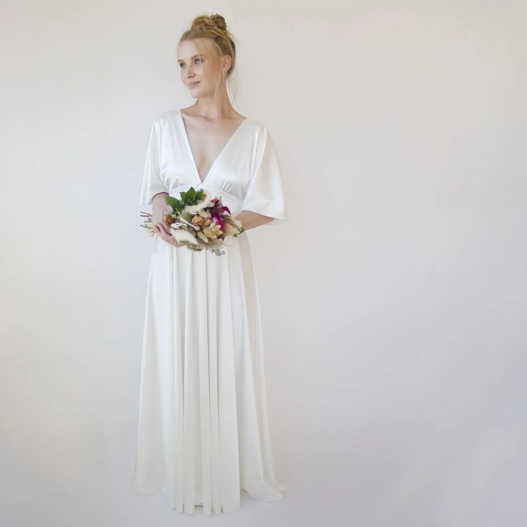 Deep V Wedding Dress #1350