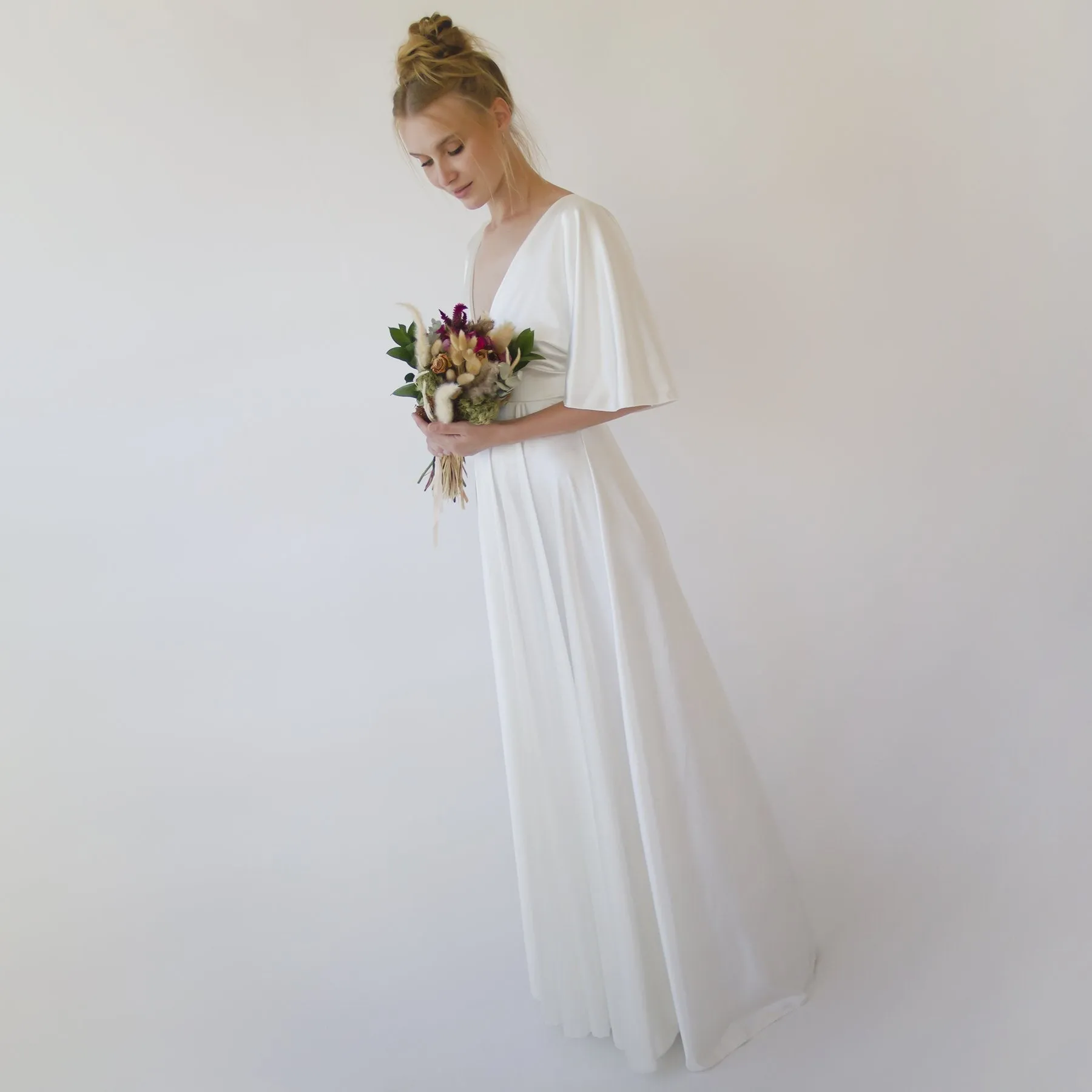 Deep V Wedding Dress #1350