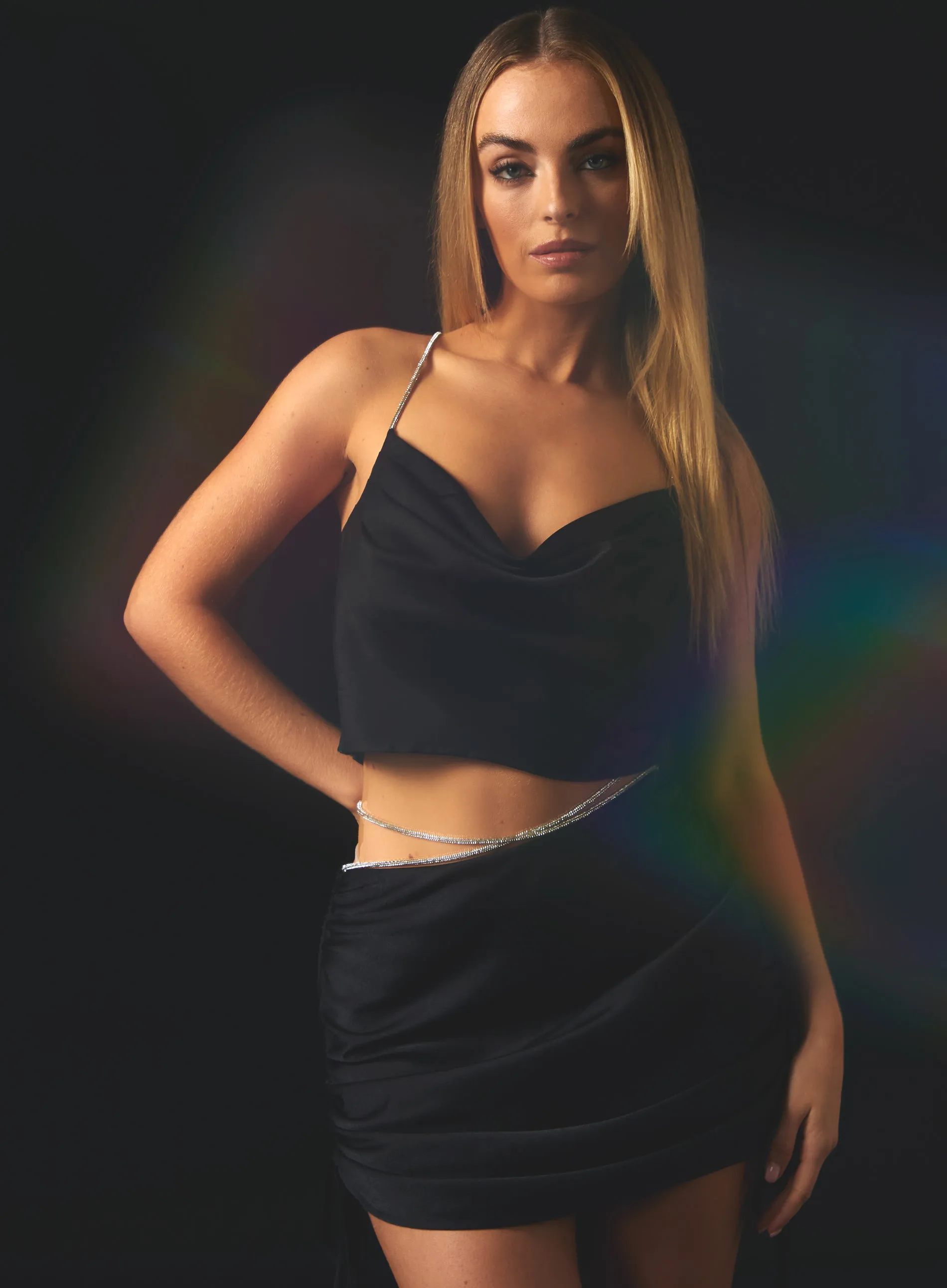 Diamante Tie Waist Skirt