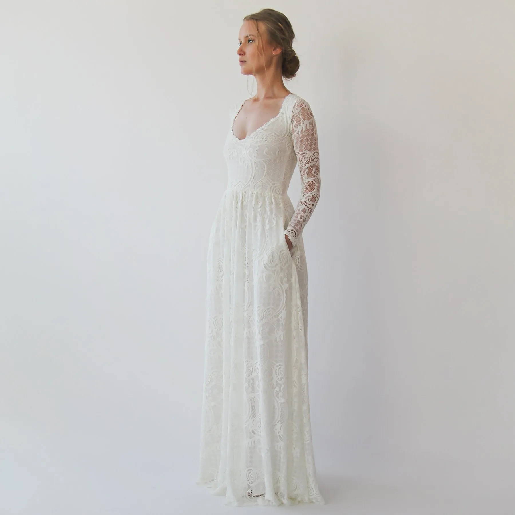 Diamond neck dress #1243