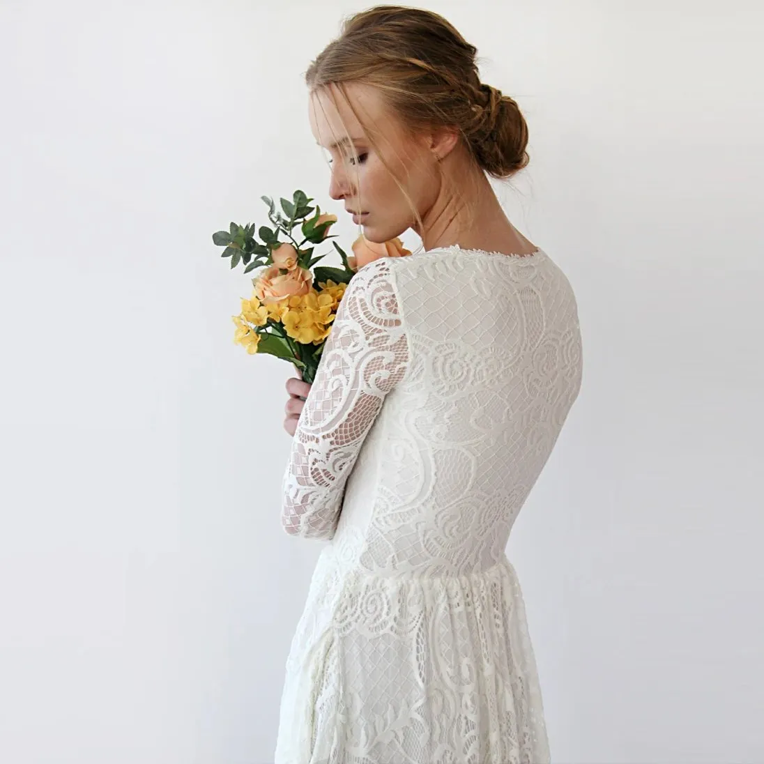 Diamond neck dress #1243