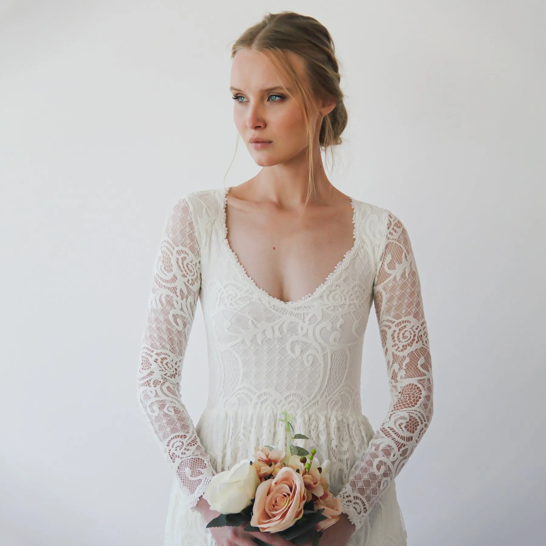 Diamond neck dress #1243