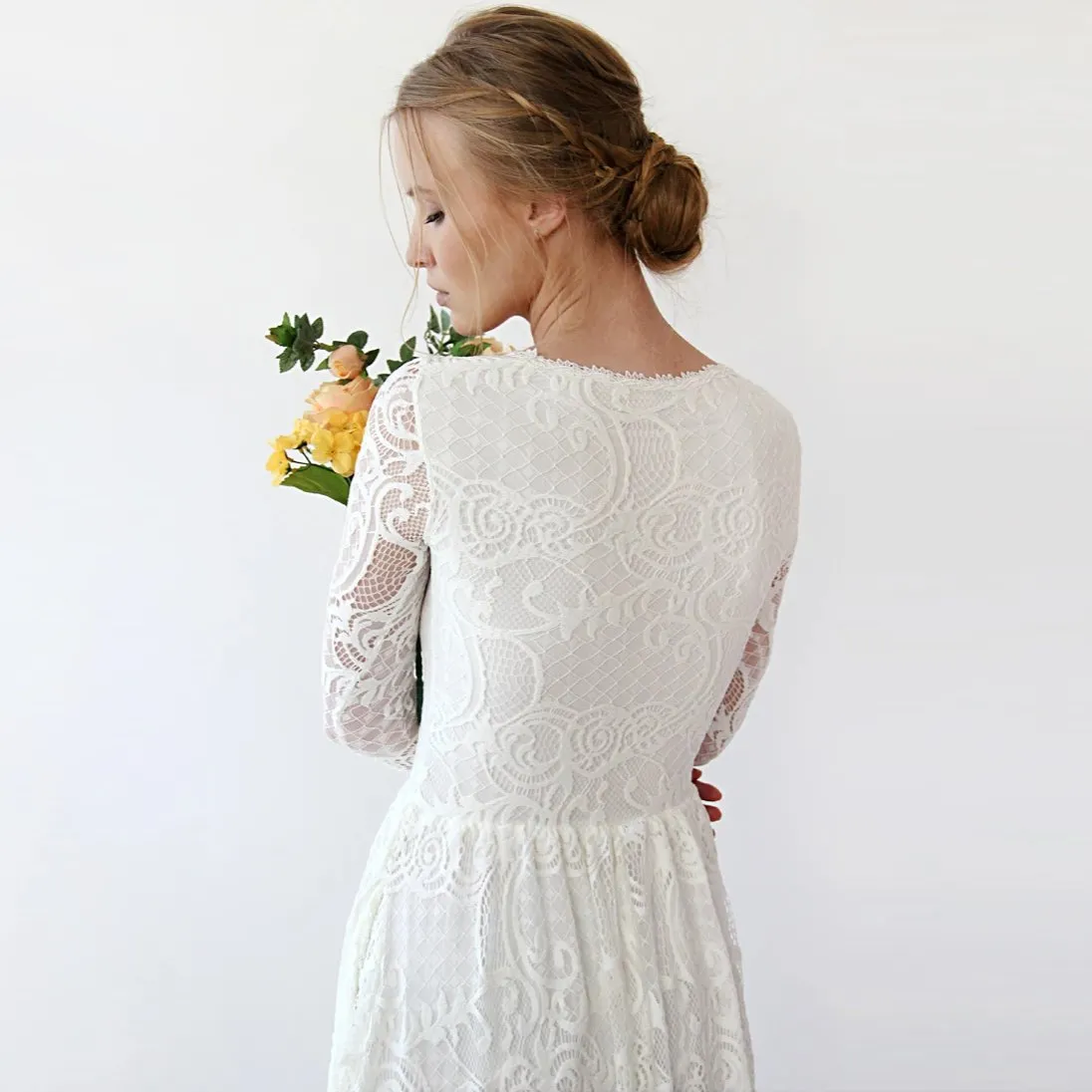 Diamond neck dress #1243