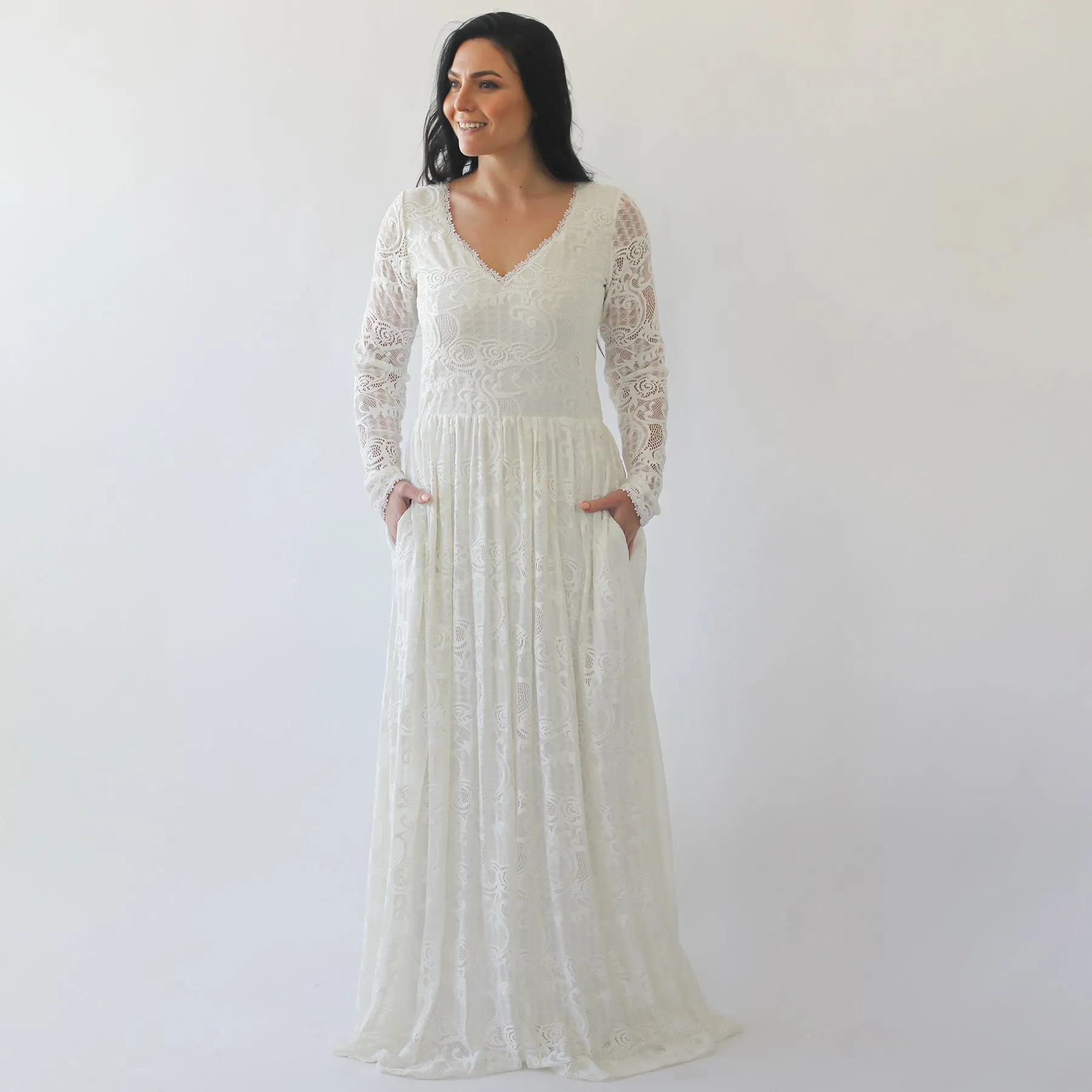 Diamond neck dress #1243